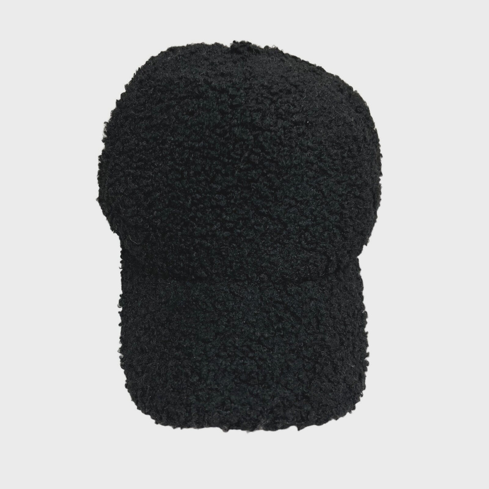 Twig & Arrow Faux Fur Baseball Cap Hat Fleece Adjustable Strap Black Women OSFA